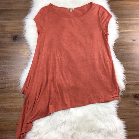 Anthro Bordeaux | Orange Asymmetrical Swing Tunic - Picture 2 of 8